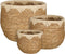 Mica Decorations Jorck Plantenmand - Set van 3 - H24 x Ø26 cm - Zeegras - Beige, Bruin