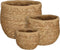 Mica Decorations Jorck Plantenmand - Set van 3 - H24 x Ø26 cm - Zeegras - Lichtbruin