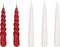 Mica Decorations Kaars - Set van 5 - H15 cm - Rood, crème