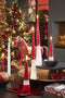 Mica Decorations Kaars - Set van 5 - H15 cm - Rood, crème
