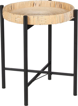 Mica Decorations Kaj Bijzettafel - H40 x Ø30 cm - Rotan - Bruin