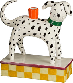 Mica Decorations Kandelaar Hond - L26 x B11 x H27 cm - Keramiek - Wit