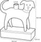 Mica Decorations Kandelaar Hond - L26 x B11 x H27 cm - Keramiek - Wit