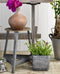 Mica Decorations Kane Bloempot - L25 x B25 x H24 cm - Donkergrijs