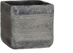 Mica Decorations kane bloempot vierkant donkergrijs maat in cm: 15,5 x 15,5 x 15 - GRIJS