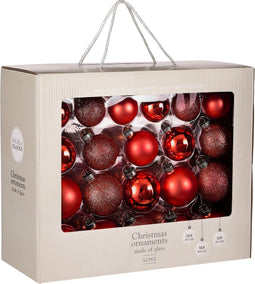 Mica Decorations Kerstballen Set - 42 Stuks - Ø7 cm - Glas - Rood