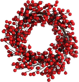 Mica Decorations Kerstkrans Bessen - Ø40 cm - Foam - Rood
