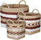 Mica Decorations Koss Manden - H25 x Ø33 cm - Stro - Rood - Set van 3