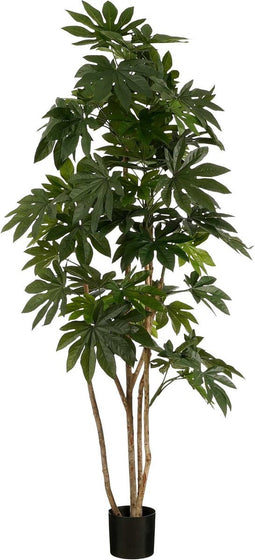 Mica Decorations Kunstboom Fatsia - 110x110x215 cm - Polyester - Groen