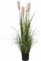 Mica Decorations Kunstplant - gras pluim - siergras - groen/roze - H120 x D45 cm