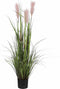 Mica Decorations Kunstplant - gras pluim - siergras - groen/roze - H120 x D45 cm