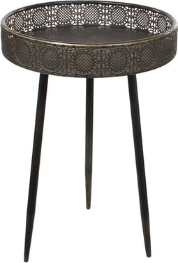 Mica Decorations Lagune Bijzettafel - H58 x Ø40 cm - Metaal - Zwart