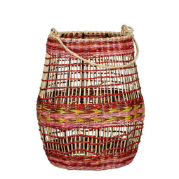 Mica Decorations Lantaarn Dune - 24x24x28 cm - Zeegras - Roze