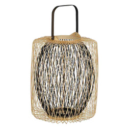Mica Decorations Lantaarn Hurri - 32x32x38 cm - Bamboe - Bruin
