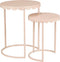 Mica Decorations Lara Bijzettafel - Set van 2 - H51 x Ø40 cm - Metaal - Lichtroze