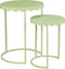 Mica Decorations Lara Bijzettafel - Set van 2 - H51 x Ø40 cm - Metaal - Mintgroen