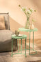 Mica Decorations Lara Bijzettafel - Set van 2 - H51 x Ø40 cm - Metaal - Mintgroen