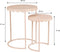 Mica Decorations Lara Bijzettafel - Set van 2 - H51 x Ø40 cm - Metaal - Lichtroze