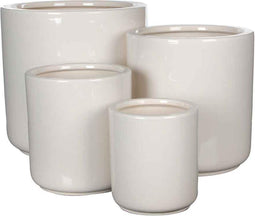 Mica Decorations - lars ronde pot wit set van 4 - grootste maat in cm: 29 x 29