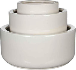 Mica Decorations lars ronde schaal wit set van 3 grootste maat in cm: 40 x 40 x 18