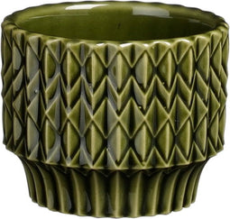 Mica decorations - Lauria pot rond d.groen h6xd7,5cm