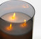 Mica Decorations LED Kaars - H20 x Ø15 cm - Glas/Wax - Grijs