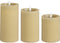 Mica Decorations LED Pilaarkaars - Set van 3 - H15 x Ø8 cm - Wax - Taupe