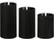 Mica Decorations LED Pilaarkaars - Set van 3 - H15 x Ø8 cm - Wax - Zwart