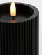 Mica Decorations LED Pilaarkaars - Set van 3 - H15 x Ø8 cm - Wax - Zwart