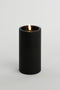 Mica Decorations LED Pilaarkaars - Set van 3 - H15 x Ø8 cm - Wax - Zwart