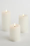 Mica Decorations LED Pilaarkaars - Set van 3 - H15 x Ø8 cm - Wax - Wit