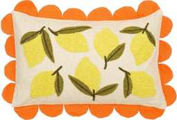 Mica Decorations Lemons Sierkussen - L65 x B45 x H10 cm - Katoen - Off-White, Geel, Oranje
