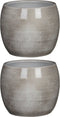 Mica Decorations Lester Bloempot - H18 x Ø20 cm - Terracotta - Lichtgrijs