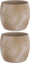Mica Decorations Lester Bloempot - H18 x Ø20 cm - Terracotta - Crème