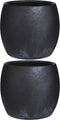 Mica Decorations Lester Bloempot - H18 x Ø20 cm - Terracotta - Zwart