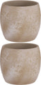 Mica Decorations Lester Bloempot - H22 x Ø24 cm - Terracotta - Crème
