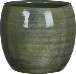 Mica Decorations Lester Bloempot - H22 x Ø24 cm - Terracotta - Groen