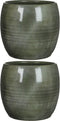 Mica Decorations Lester Bloempot - H26 x Ø28 cm - Terracotta - Groen