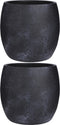 Mica Decorations Lester Bloempot - H26 x Ø28 cm - Terracotta - Zwart