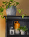 Mica Decorations Lester Bloempot - H31 x Ø33 cm - Terracotta - Lichtgrijs