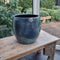 Mica Decorations Lester Bloempot - H31 x Ø33 cm - Terracotta - Donkerblauw