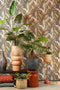 Mica Decorations Lester Bloempot - H35 x Ø38 cm - Terracotta - Zwart