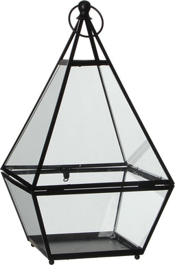 Mica Decorations Lois Lantaarn - L22 x B21 x H39 cm - Metaal - Zwart