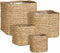 Mica Decorations Mand Belmond - 26x26x25 cm - Zeegras - Bruin - Set van 4