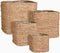 Mica Decorations Mand Belmond - 35x35x32 cm - Zeegras - Bruin- Set van 4