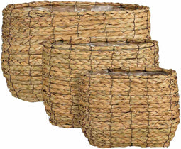 Mica Decorations Mand Dano - 39x27x25 cm - Zeegras - Bruin - Set van 3