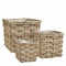 Mica Decorations Mand Marcia - 33x33x30 cm - Rotan - Grijs - Set van 3