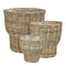 Mica Decorations Mand Marcia - 40x40x40 cm - Rotan - Grijs - Set van 3