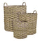 Mica Decorations Mand Marcia - 58x58x60 cm - Rotan - Grijs - Set van 3