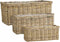 Mica Decorations Mand Marcia - 78x38x34 cm - Rotan - Grijs- Set van 3